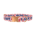 Bacon Love Dog Collar - metal rose gold