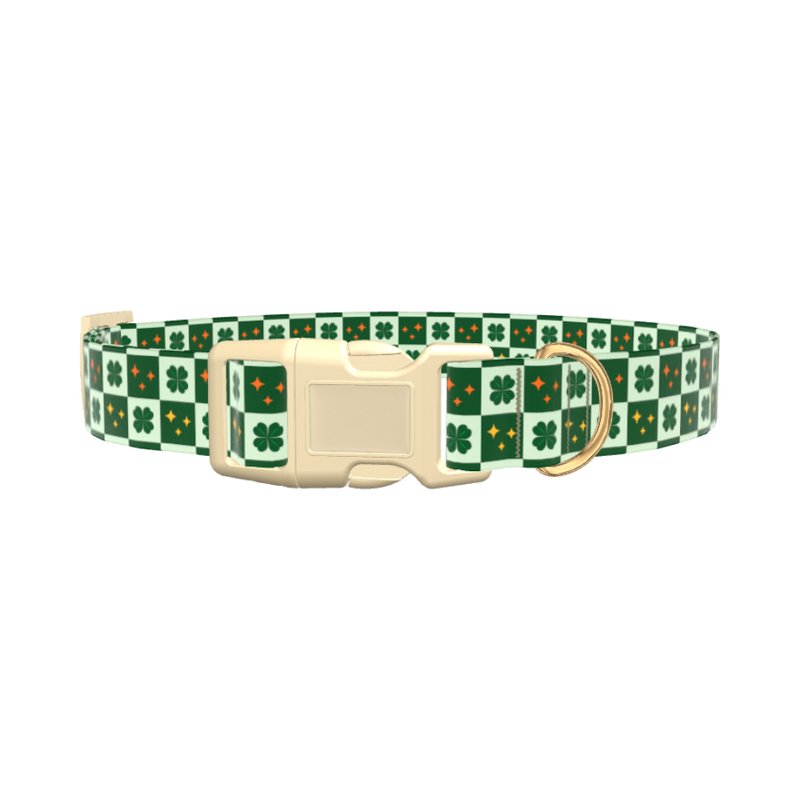 Clover Star Dog Collar - plastic silver