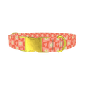 Heart and Daisy Dog Collar - metal gold