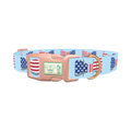 Patriotic Bowtie Dog Collar - plastic rose gold