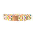 Peace Sign Pattern Dog Collar - metal rose gold