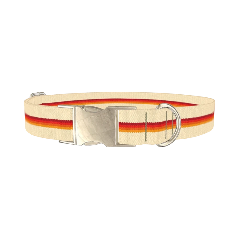 Retro Geometric Dog Collar - metal silver