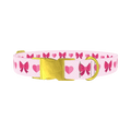 Valentine Ribbon Dog Collar - metal gold