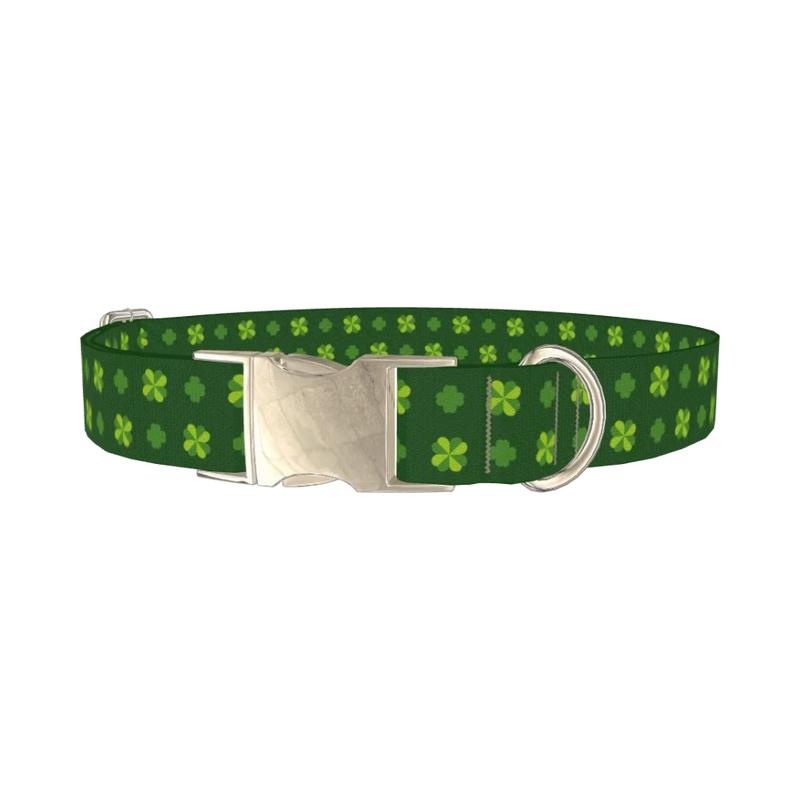 Dark Clover Dog Collar - metal silver