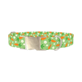 Carrot Floral Dog Collar - metal silver