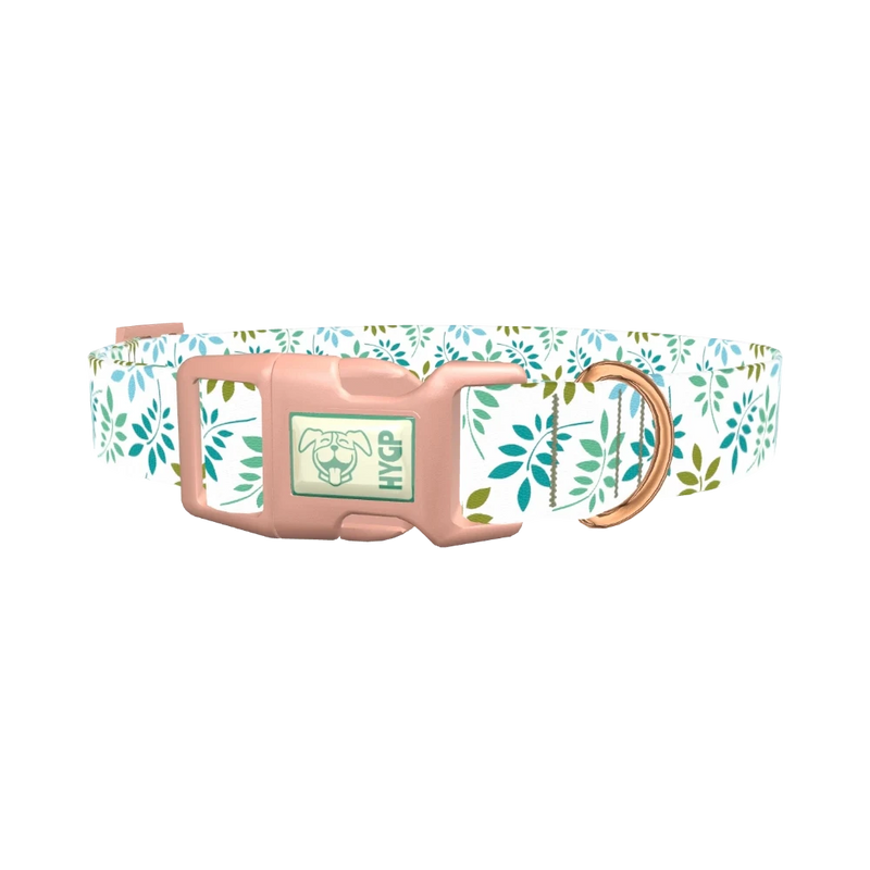 Leaf Pattern Dog Collar - plastic rose gold