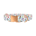 Colorful Bee Garden Dog Collar - metal rose gold