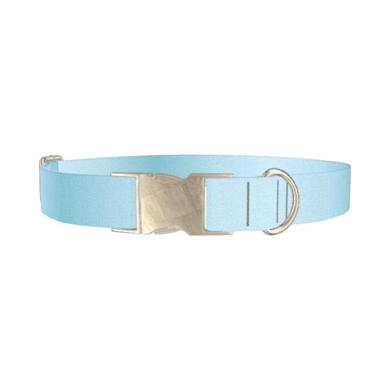 Blue Gradient Dog Collar - metal silver