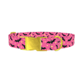 Halloween Bats Dog Collar - metal gold