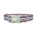 Patriotic Stripe Dog Collar - plastic silver