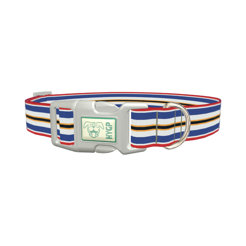 Patriotic Stripe Dog Collar - plastic silver