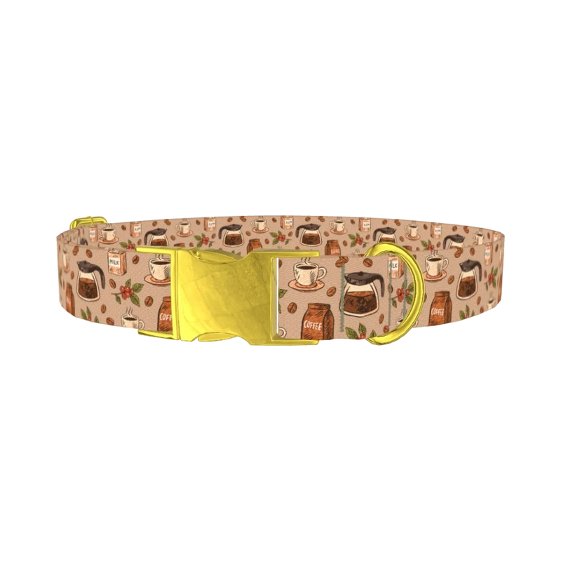 Coffee Berry Dog Collar - metal gold