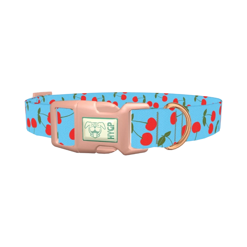 Cherry Fruit Dog Collar - plastic rose gold