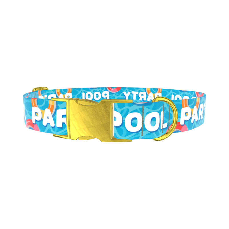 Pool Party Dog Collar - metal rose gold