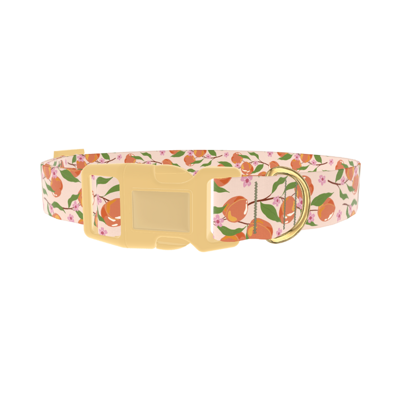 Peach Blossom Dog Collar - plastic gold