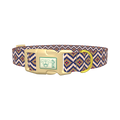Tribal Geometric Stars Dog Collar - plastic gold