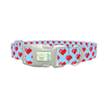 Pixelated Heart Dog Collar - plastic silver