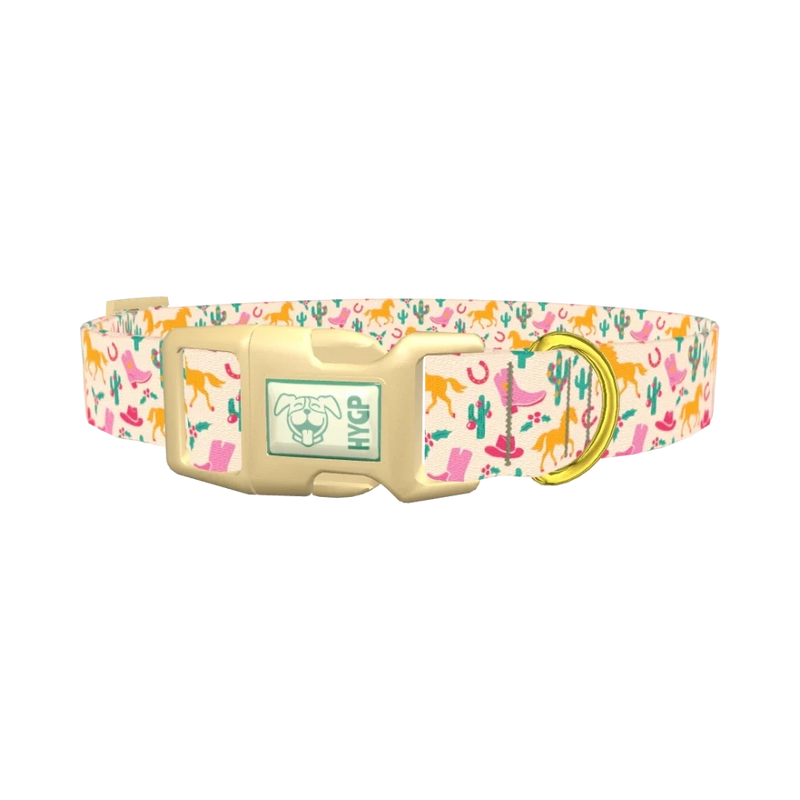 Christmas Western Dog Collar - plastic gold