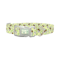 Floral Bee Dog Collar - plastic silver
