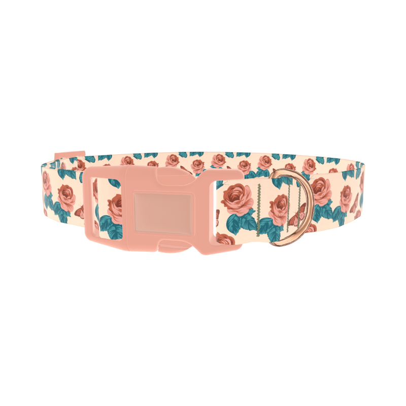 Rose Butterfly Dog Collar - plastic rose gold