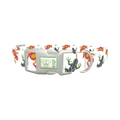 Colorful Frog Pattern Dog Collar - plastic silver
