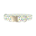 Pastel Tulip Pattern Dog Collar - metal silver