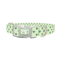 Light Green Heart Dog Collar - plastic silver