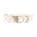 Rainbow Pattern Dog Collar - metal silver