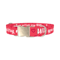 Heart Phrase Dog Collar - metal silver