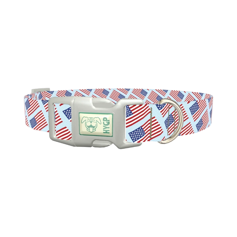 Stars and Stripes Dog Collar - plastic silver