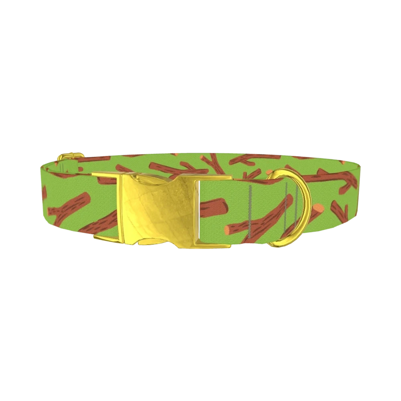 Nature Branches Dog Collar - metal gold