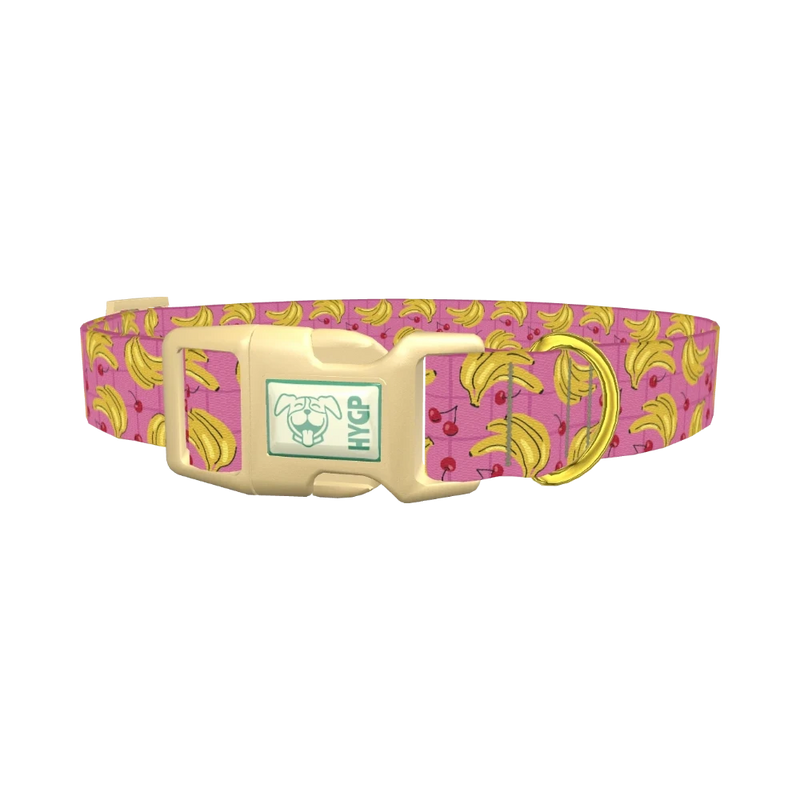 Banana Cherry Dog Collar - plastic gold