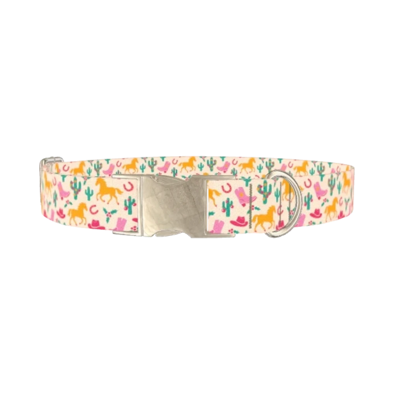 Christmas Western Dog Collar - metal silver