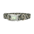 Woodland Camo Dog Collar - plastic silver