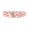 Valentine Heart Bike Dog Collar - metal silver