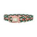 Christmas Plaid Snowflake Dog Collar - plastic rose gold