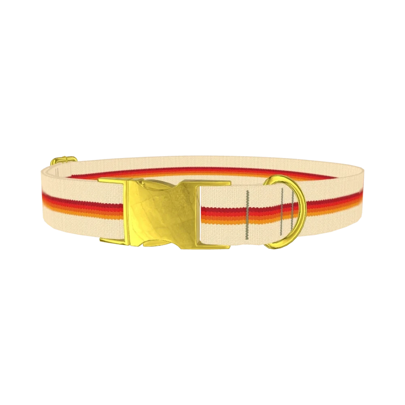 Retro Geometric Dog Collar - metal gold