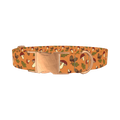 Fall Acorn Mushroom Dog Collar - metal rose gold