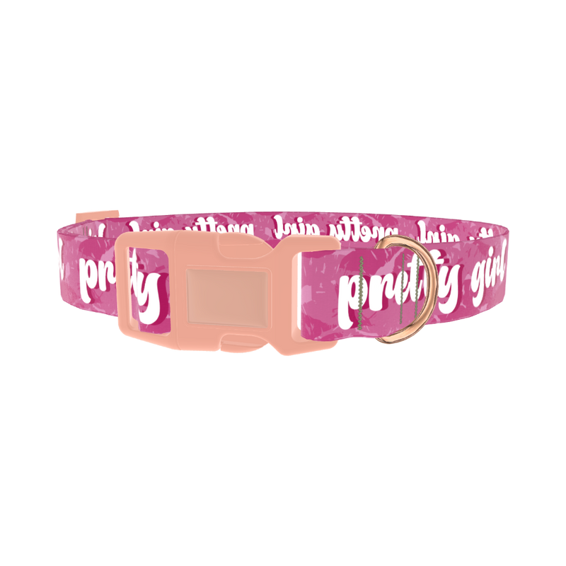 Lip Print Dog Collar - plastic rose gold