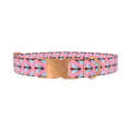Bee Pattern Dog Collar - metal rose gold