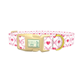 Pink Bow Heart Dog Collar - plastic gold