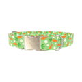 Carrot Floral Dog Collar - metal silver