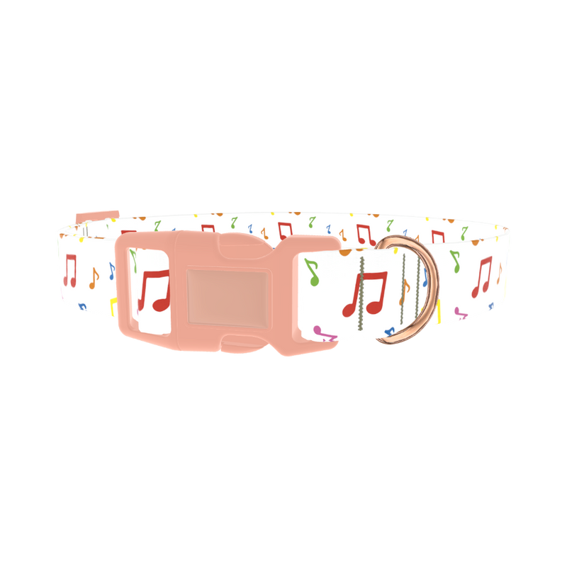 Music Note Dog Collar - plastic rose gold