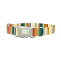 Striped Hexagon Dog Collar - plastic silver