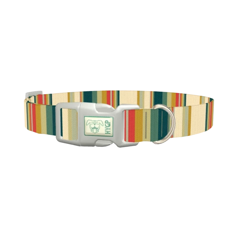 Striped Hexagon Dog Collar - plastic silver