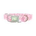 Peace Flower Dog Collar - plastic rose gold