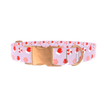 Christmas Mittens Dog Collar - metal rose gold