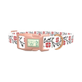 Cross Stitch Floral Dog Collar - plastic rose gold