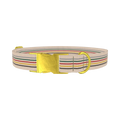 Striped Woven Pattern Dog Collar - metal gold
