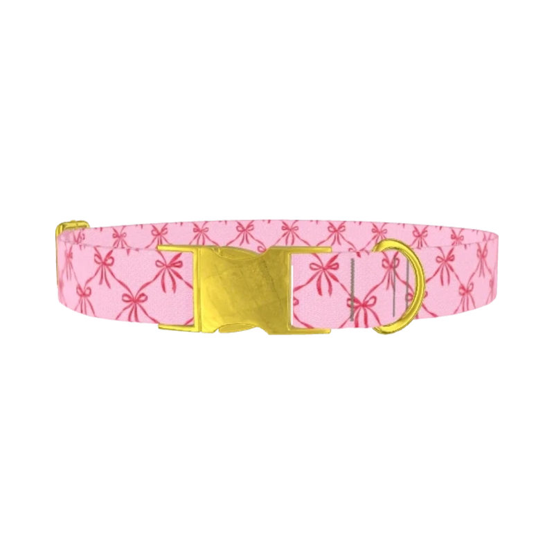 Diamond Bow Dog Collar - metal gold